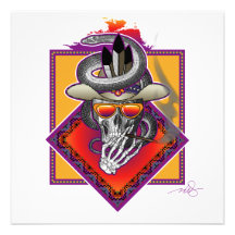 Smoking Skull Personalized Invite