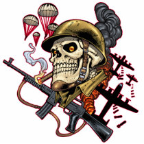 skull,, skulls,, airborne,, marine,, marines,, corps,, parachute,, skeleton,, skeletons,, al rio, Photo Sculpture with custom graphic design