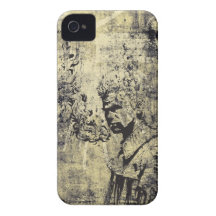 Smoking Stencil on Grunge Backround - IPhone4 Case iPhone 4 Cases