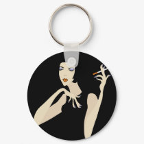 Smoking Woman keychains by VioDeSign Smoking Woman keychains