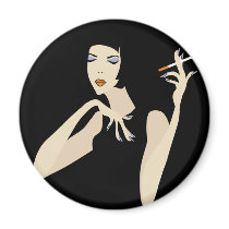 Smoking Woman magnets by VioDeSign Smoking Woman magnets