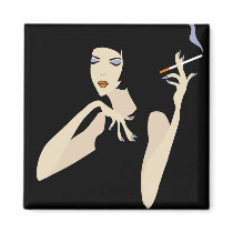Smoking Woman magnets by VioDeSign Smoking Woman magnets