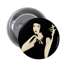 Smoking Woman Pinback Buttons