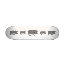 Smoky gray cat cartoon. skateboards