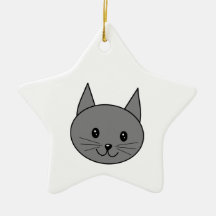 Smoky Gray Cat. Ornament