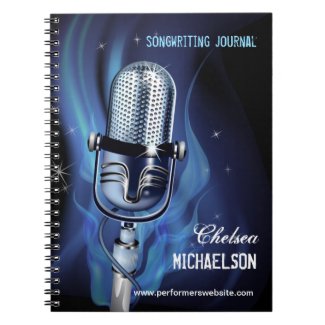 Smoky Microphone Performers Songwriting Note Book