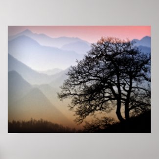 Smoky Mountain Sunset from the Blue Ridge Parkway Poster