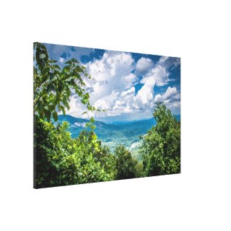 smoky mountains sunset stretched canvas print
