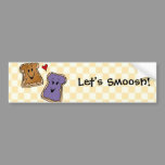 Smoosh, Peanut Butter Jelly Cartoon Bumper Sticker