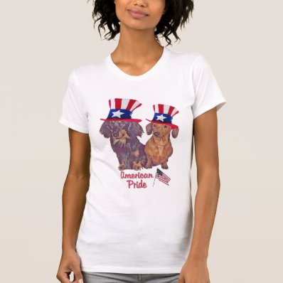Smooth And Long Haired Dachshund American Pride Shirt