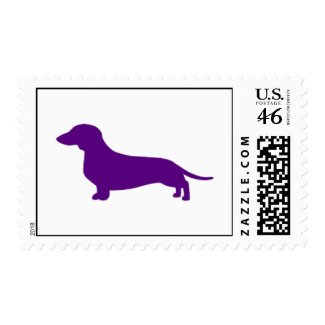 Smooth coat Purple Dachshund stamps