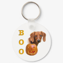Smooth Dachshund Boo Keychain