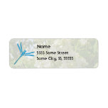 Smooth Light Blue Dragonfly and White Lilacs Return Address Label