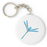 Smooth Light Blue Dragonfly Keychains