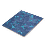 Smooth Light Blue Dragonfly Ceramic Tile