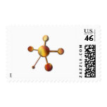 Smooth Red Metal Molecule Postage Stamp