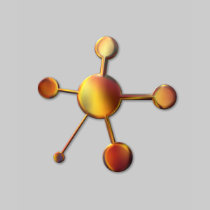 Smooth Red Metal Molecule t-shirts