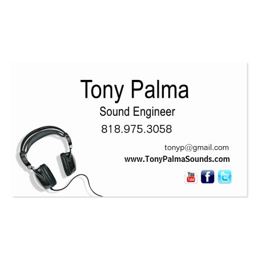 Smooth Sound Engineer - Music Business Card (back side)