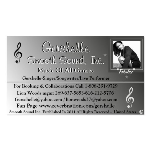 Smooth Sound, Inc. Business Card (front side)
