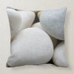 Smooth White Round Zen Pebbles Stone Photo Cushion Pillow