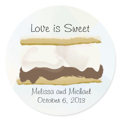 Smores Love Is Sweet Round Sticker