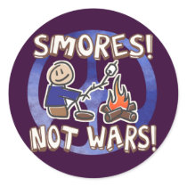 S'mores Not Wars Round Stickers