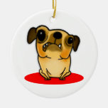 Snaggle Tooth Pug Christmas Ornaments