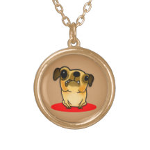 Snaggle Tooth Pug Personalized Necklace