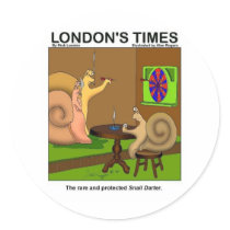 Snail Darter Funny Cartoon Gifts & Tees stickers