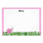Snail flat note card stationery (#FLAT 006) Custom Invites