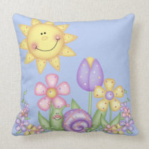 Snail, Flowers and Sun pillows
