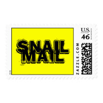 Snail Mail on Yellow Stamp by mentalvagabond Snail Mail on Yellow Stamp