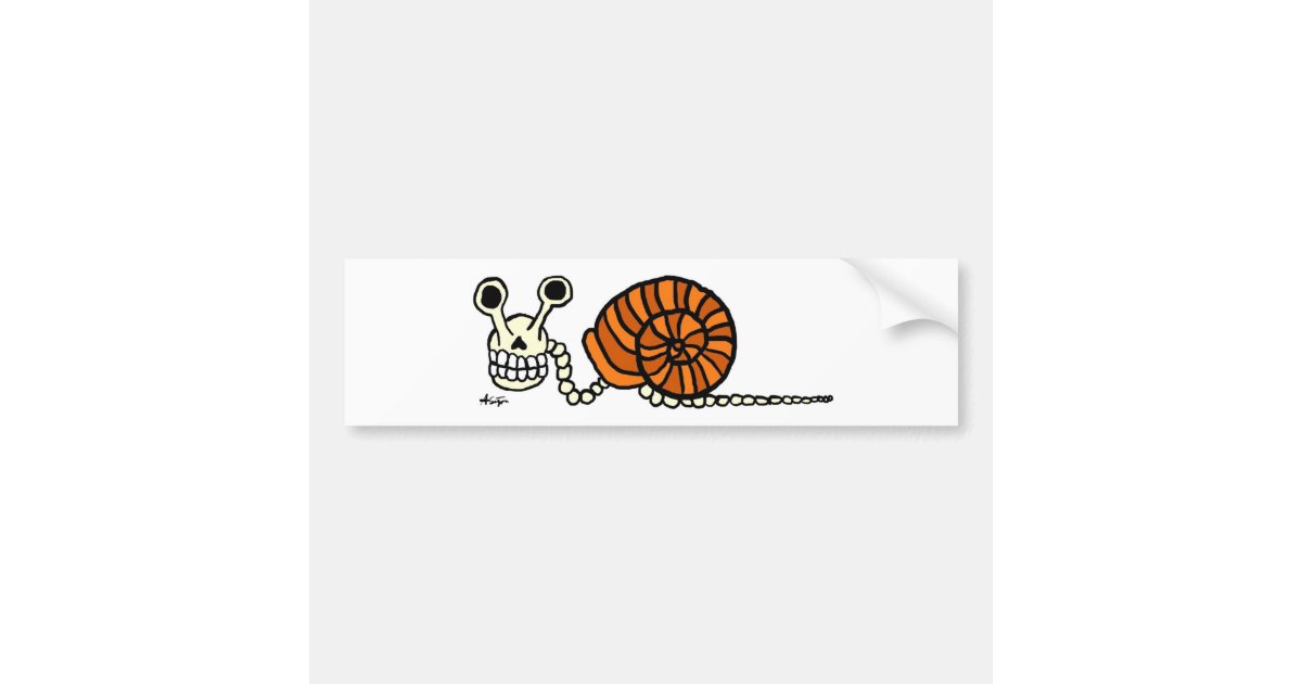 Snail Skeleton Bumper Sticker Zazzle