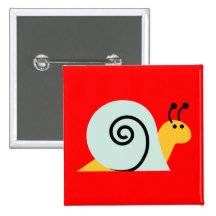 Snail Slugs Gastropoda Cute Cartoon Animal Buttons