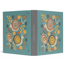Snails and turtle teal contemporary art Binder binder