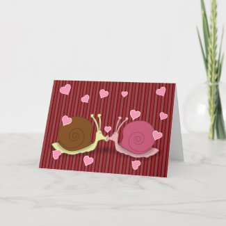 Snails In Love Greeting Card card