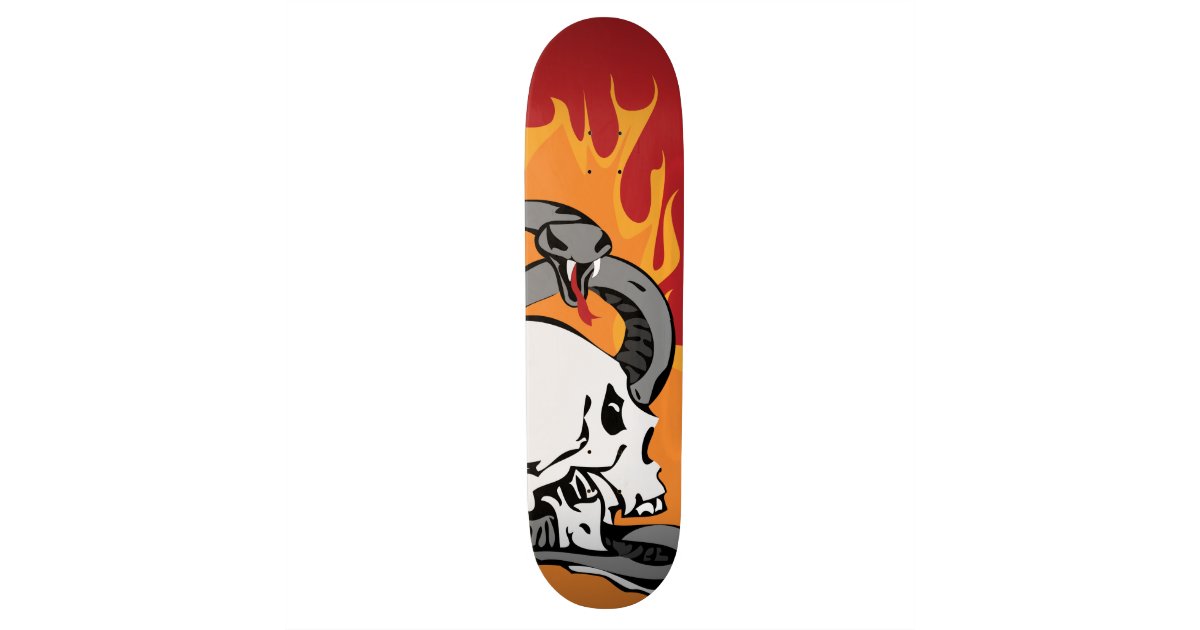 Snake and Skull Graphic Skateboard Deck Zazzle