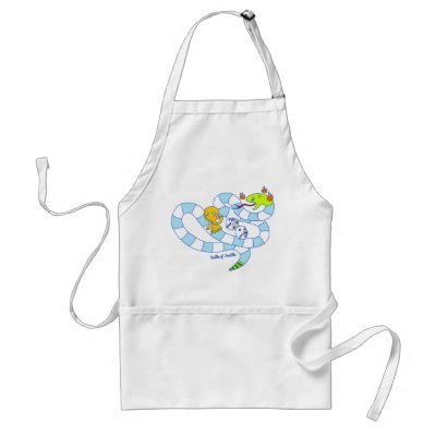 Snake Board Game Doodle Art Apron by oodlesdoodles