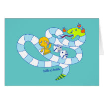Snake Board Game Doodle Art Card