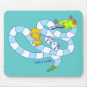 Snake Board Game Doodle Art Mousepad by oodlesdoodles Snake Board Game Doodle Art Mousepad