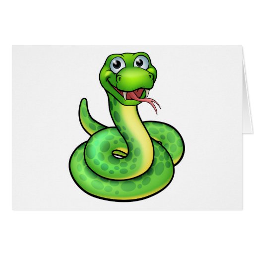 Snake Cartoon Character Card | Zazzle