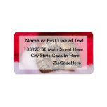 Snake curled up in Santa hat, ball python Address Label