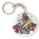snake dagger rose tattoo key chain