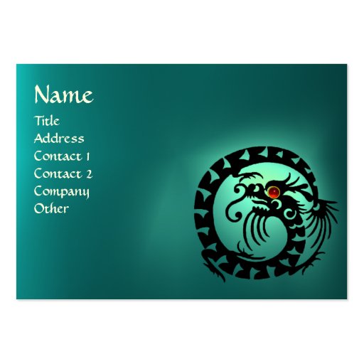 SNAKE DRAGON AQUAMARINE / Beauty,Salon,Day Spa Business Card Template (front side)