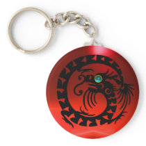 SNAKE DRAGON,black,blue aquamarine,red ruby Key Chain