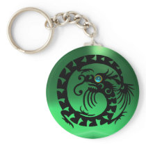 SNAKE DRAGON,black,blue jade green, Key Chain