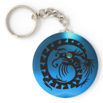 SNAKE DRAGON,black,blue sapphire, Key Chain