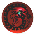 SNAKE  DRAGON , black,red ruby,aquamarine blue stickers