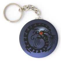 SNAKE DRAGON,black,red  ruby,blue topaz Keychain