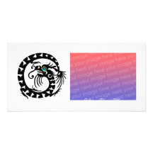 SNAKE DRAGON ,Blue Turquase Aquamarine Customized Photo Card